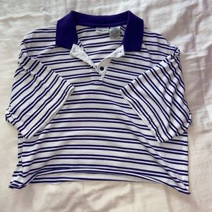 Cropped striped collared shirt!